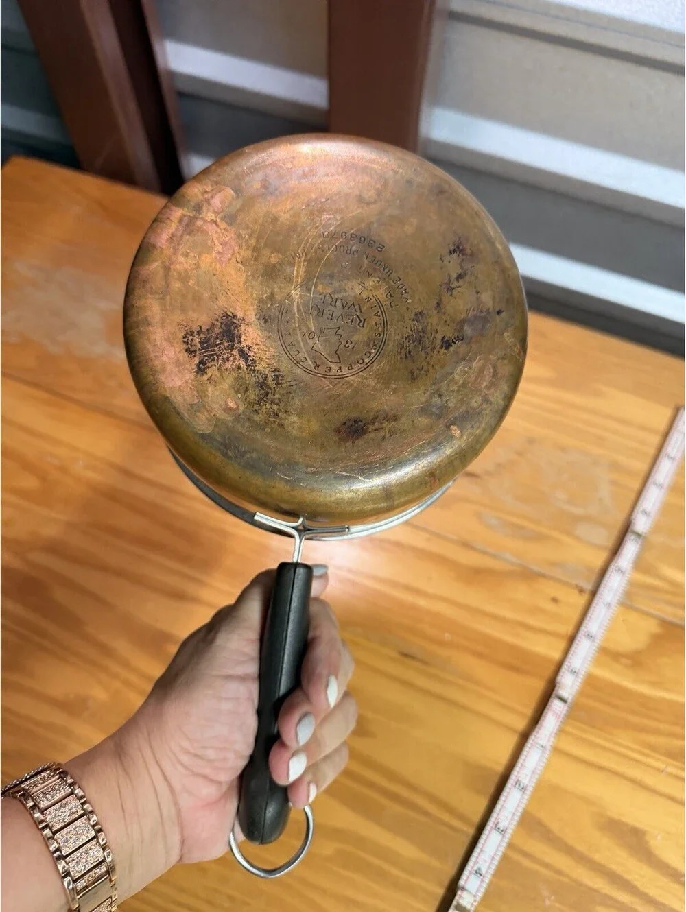 VTG Revere Ware Saucepan Copper Bottom No Lid Hanging Handle Pre-owned